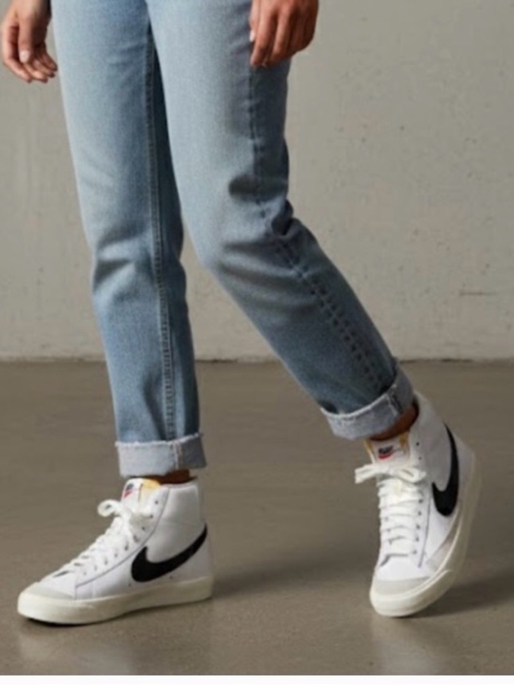 Nike White, Black and Yellow High-Top Sneakers